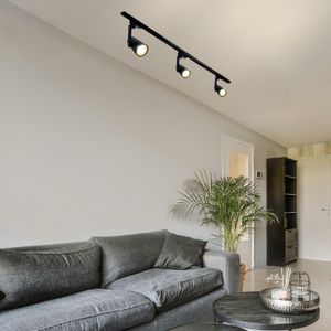 Pack 3 Focos LED 10W Con Riel 1mt Negro
