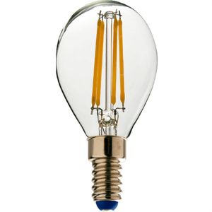 Ampolleta Led Filamento M/Bola 4W Luz Cálida E14