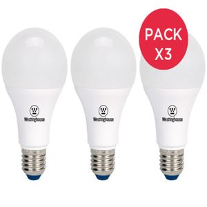 Pack X3 Ampolleta Led Bola A55 5W Luz Cálida E27