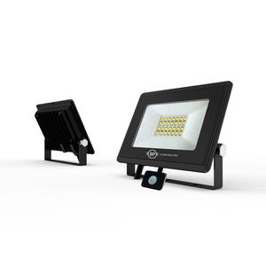 Proyector Led 20W Luz Blanco Frío Negro Con Sensor Movimiento