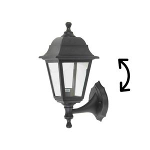 Farol A Muro Updown Sintético 4 Caras Negro