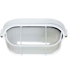 Plafón Tortuga Aluminio Oval Reja Blanca