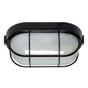 Plafón Tortuga Aluminio Oval Reja Negro