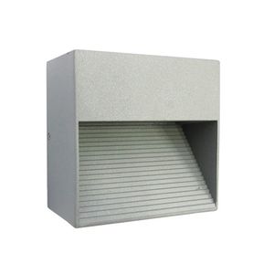 Aplique Muro Exterior Box Led Hp 2X1W Luz Cálida Gris