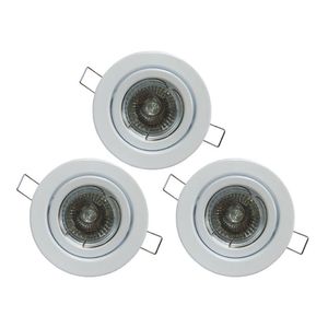 PACK X3 DOWNLIGHT BASC GU10 METAL BLANCO CON CONECTOR