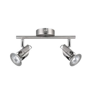 Foco Sobrepuesto Space 2 Luces Níquel Mate