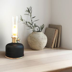 Lámpara de Mesa Argand Recargable Dimeable Negra