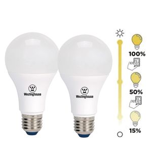 Pack X2 Ampolleta Led Bola A60 Dimeable 8W Luz Cálida E27