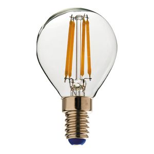 Ampolleta Led Filamento M/Bola 4W Luz Cálida E14