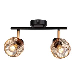 Foco Sobrepuesto Indo Malla 2 Luces Dorado Mate