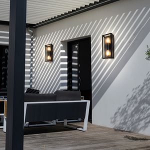Aplique Exterior Varina Glass Bidireccional Negro