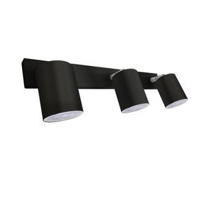 Foco Sobrepuesto Silo 3 Luces Negro Mate
