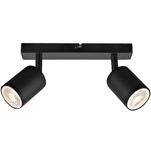 Foco Sobrepuesto Silo 2 Luces Negro Mate