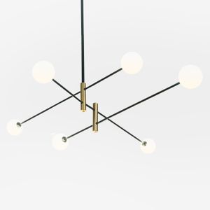 Lámpara Colgante Moon Negro y Dorado