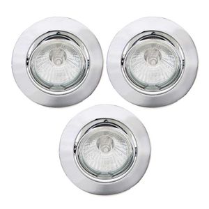 Pack 3 Focos Empotrado Basculante Aluminio Níquel