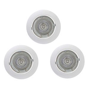 Pack 3 Focos Empotrado Fijo Aluminio Blanco