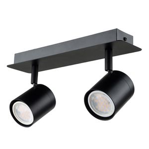 Foco Sobrepuesto 2 luces Cil III Negro Mate Ip44 GU10