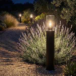 Poste Farol Pietra 50cm Negro